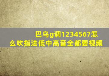 巴乌g调1234567怎么吹指法低中高音全都要视频