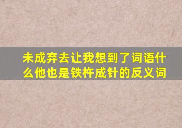未成弃去让我想到了词语什么他也是铁杵成针的反义词