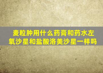麦粒肿用什么药膏和药水左氧沙星和盐酸洛美沙星一样吗