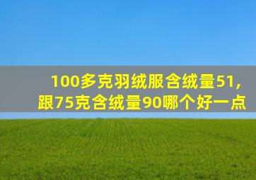 100多克羽绒服含绒量51,跟75克含绒量90哪个好一点