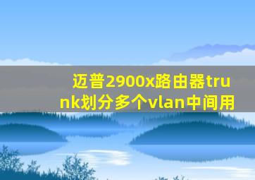 迈普2900x路由器trunk划分多个vlan中间用